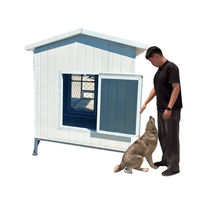 aHeavy Eco Friendly Outdoor Pet House Sustainable Weatherproof Dog Kennel for Backyard