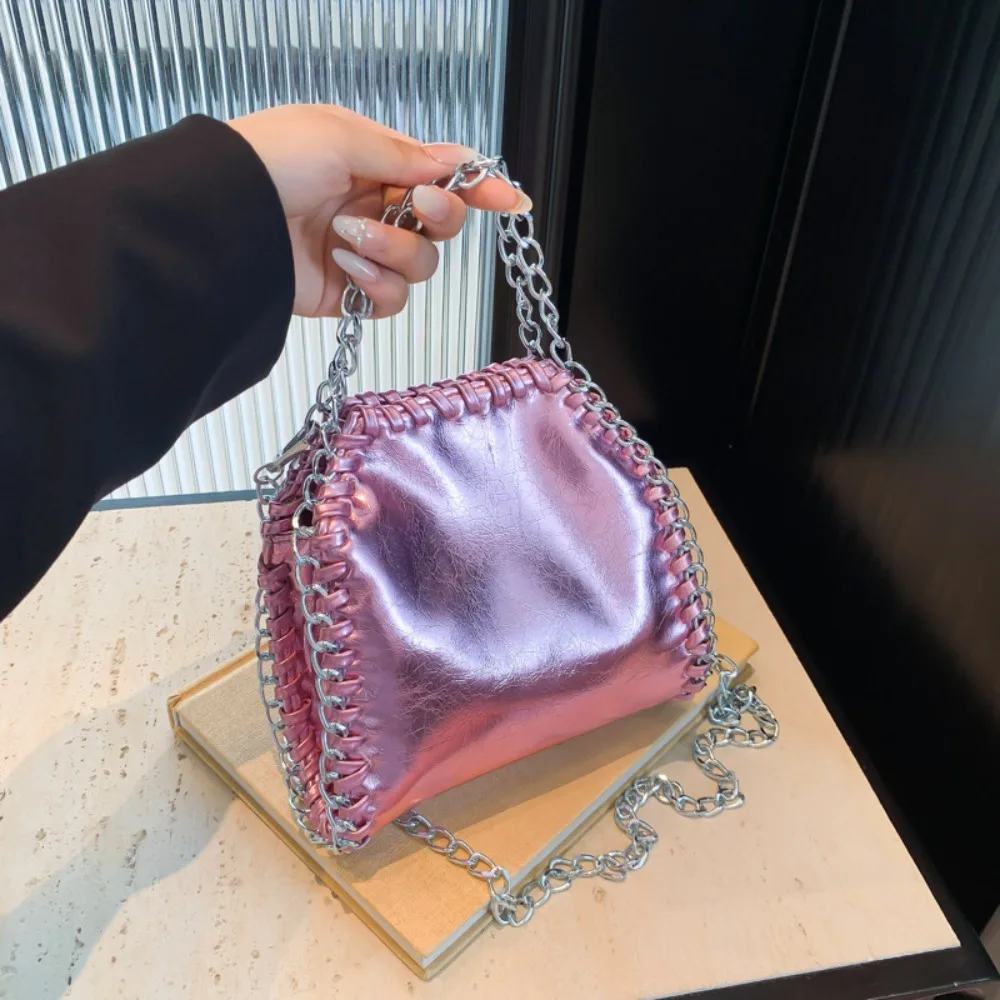 حقيبة كروس بودي من الجلد اللامع للنساء ، محفظة بسلسلة ، حقائب كتف ، مصمم فاخر ، حقيبة حمل نسائية ، حقائب تسوق ، موضة ،