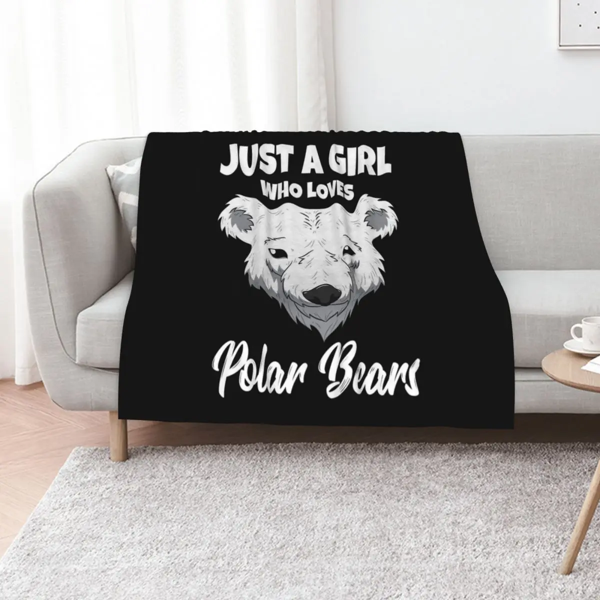 Womens Just A Girl Who Loves Polar Bears Throw Blanket Cute Thermal Luxury Throw Summer Summer Beddings Blankets