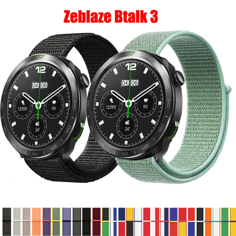 

22mm Nylon Loop Strap for Zeblaze Btalk 3 Smartwatch Replacment Bracelet Sport Watchband Correa for Zeblaze Btalk 3 Band