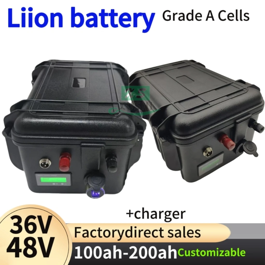 

XS Batterie Lithium li ion Étanche, 36V, 100Ah, 200Ah, 48V, 150Ah, avec Bluetooth, pour Tricycle, Voiturette de Golf 5000W,