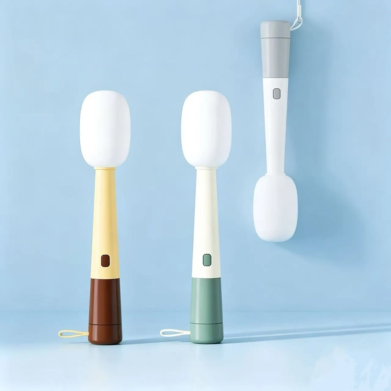 Long Handle Bottle Brush 360 Degree Rotation Baby Pacifier Cup Nipple Cleaning Brushes Set Soft Handheld Microphone Styling Cup