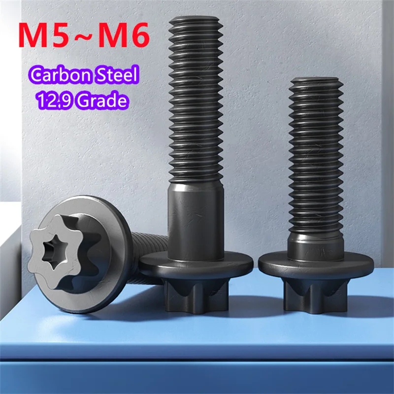 Carbon Steel Hexagon External Torx Head Flange M5 M6 Torx-Head Bolt Profile Plum Outer Hexagon Screws