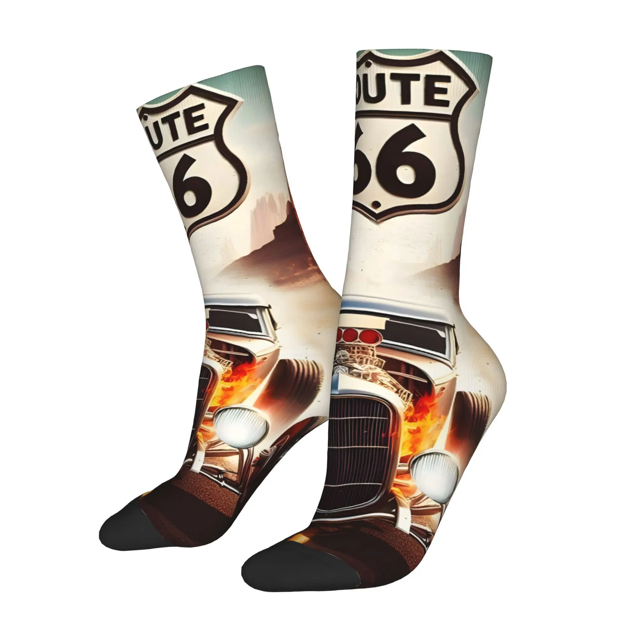 

Funny Sock for Men Retro Style Hip Hop Harajuku Happy Breathable Pattern Printed Crew Sock Novelty Gift