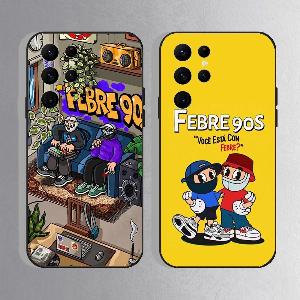 

Rapper Febre90s Phone Case For Samsung S25,S24 Ultra,S20,S30 plus,S22 plus,S23,S30 Ultra 5G Silicone Black Shell