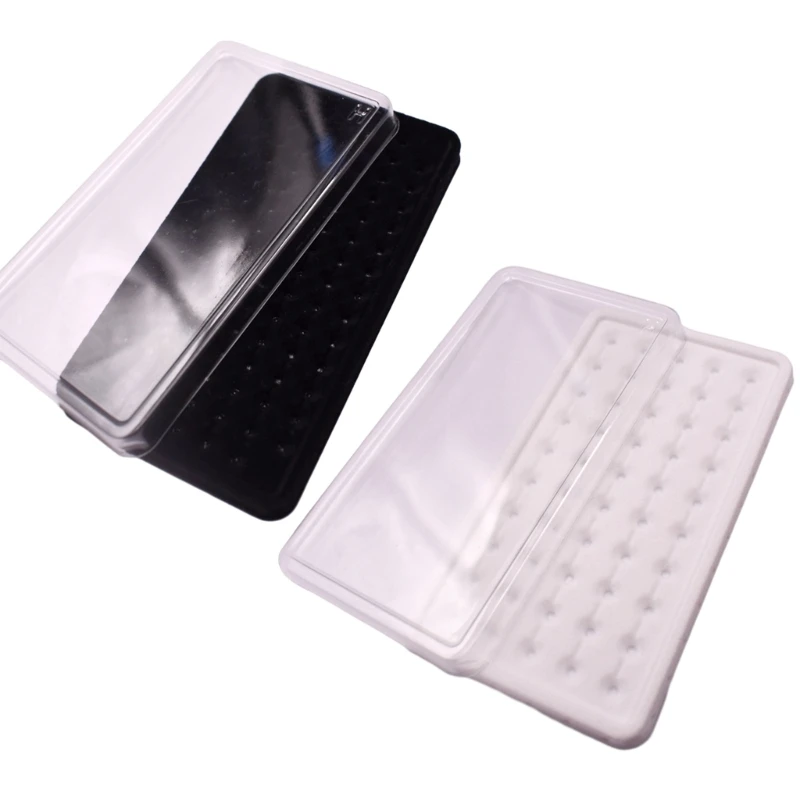 Versatile 50 Girds Plastic Display Case Diamond Storage Box Simple Display Tray with Clear Lid for Jewelry