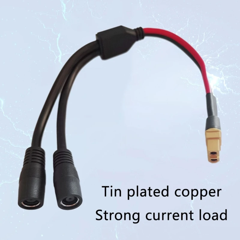 Cavo sdoppiatore femmina XT60 a due DC7909 12AWG 7,9x0,9 mm per compatibilità pannelli solari e centrali elettrici