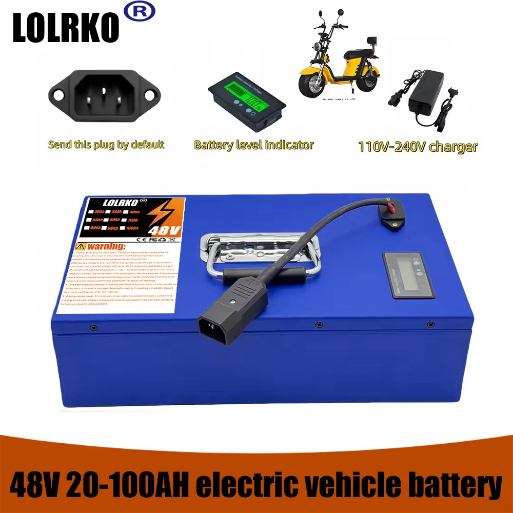 

Air fast transportation New Full Capacity Power 18650 Lithium Battery 48V 20AH-100AH Lithium Battery Pack Suitable for 250-3000W