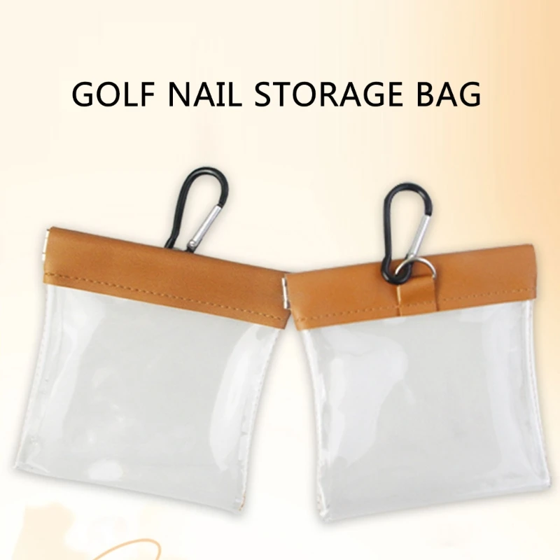 Golf Tees Storage Pocket Portable Squeeze Golf Tees Golf Tees Bag with Clip Golf Accessories for Men Women