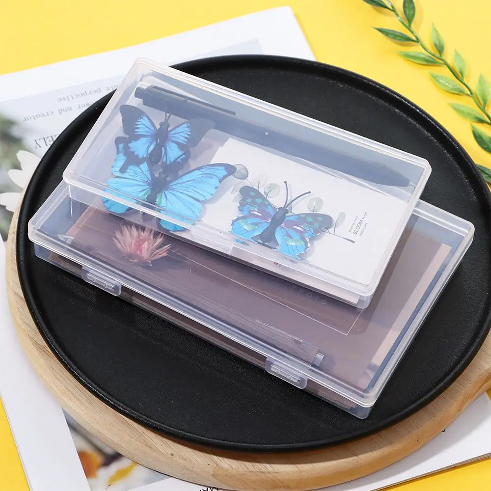 1pcs/lot Transparent Desktop Organizer Pencil Box Photocards Storage Box Classification Box School Office Stationery