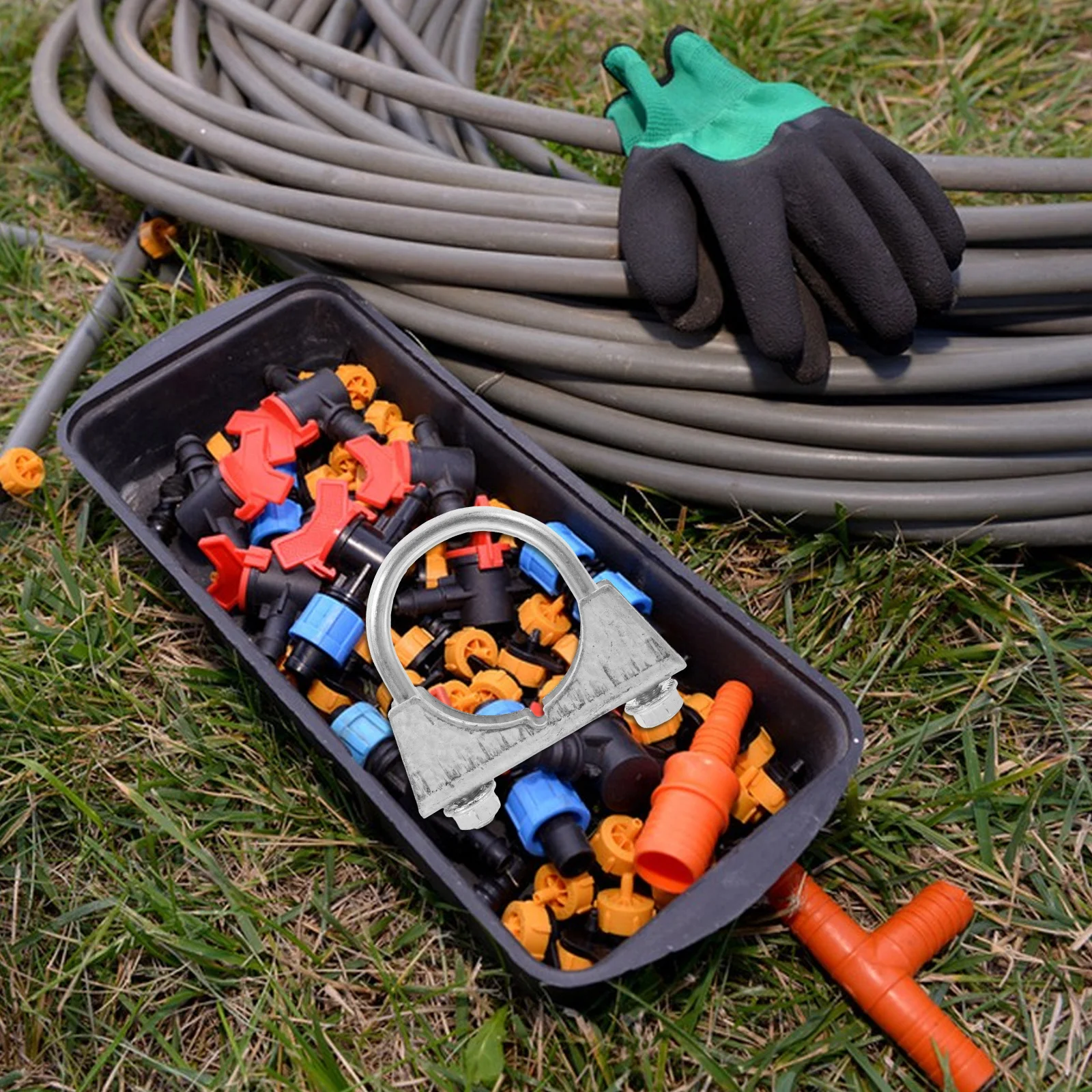 

2 Pcs Farm Equipment Metal Pipe Clamp U-bolt Clamps Water U-shaped Sturdy Stock Feed System