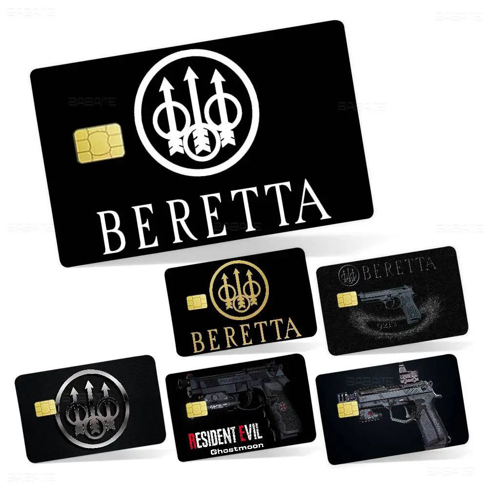 Gun Beretta Anime Cartoon Sticker Film Skin for Credit Card Debit Bank Bus Card