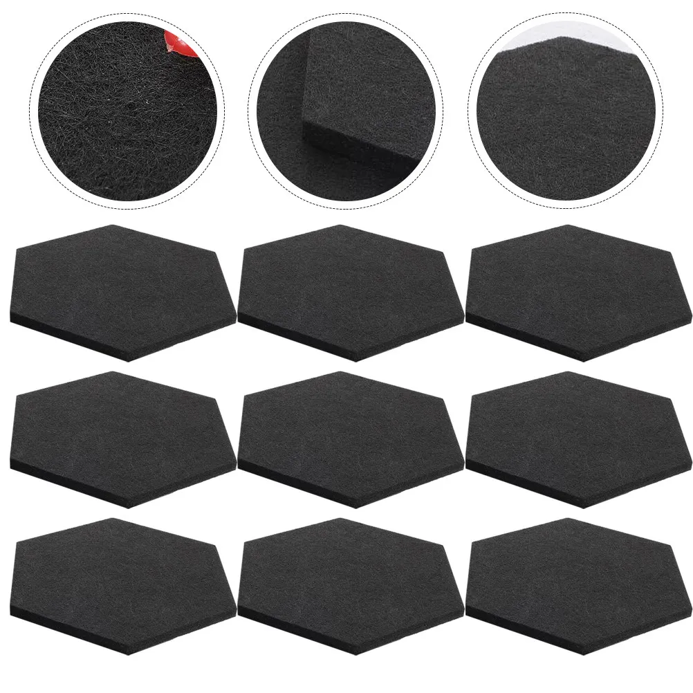 12Pcs Wall Decorative Soundproofing Panels Hexagon Acoustic Absorption Boards DIY Sound Insulation Sticker Noise Reduction Wall