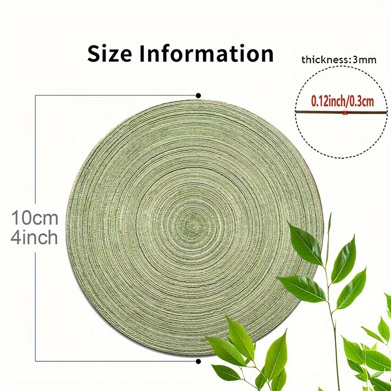 6pcs 4in Round Retro Green Growth Ring Refreshing Wooden Coasters Home Coffee Table Wooden Bar Mugs Glass Beer Cups Holiday Gift - view 6