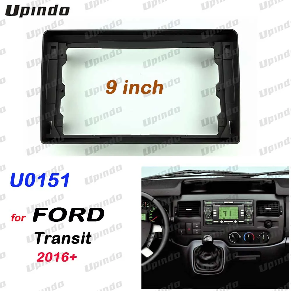 

Для Ford Transit 2016 + 2 Din 9-дюймовая рамка лицевой панели, комплект для установки мультимедийной навигации на приборной панели автомобиля