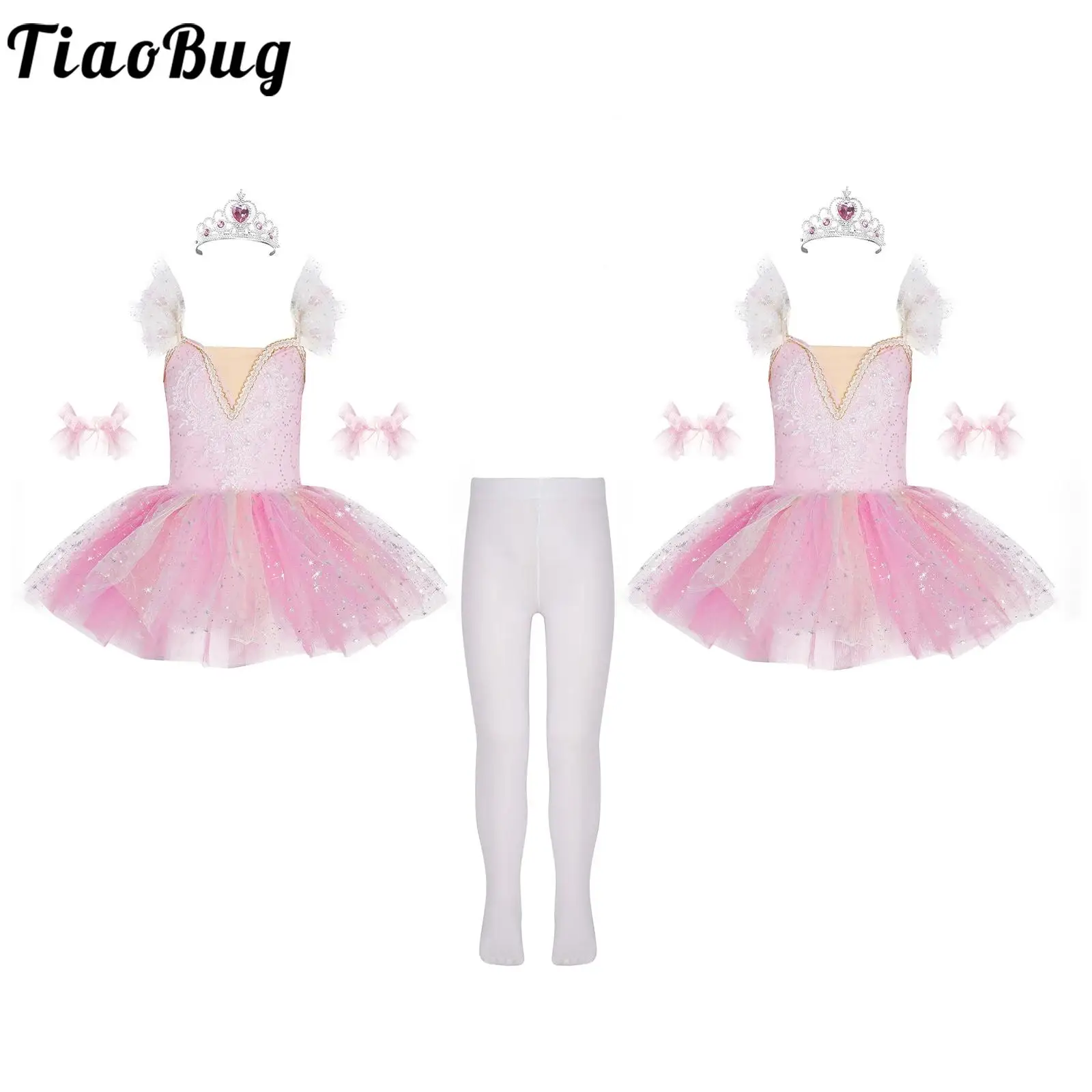 

Kids Ballet Dress Girls Children Sequined Princess Dress Ballet Ballerina Tutu Dance Clothes Performance Leotards Tulle Skirts