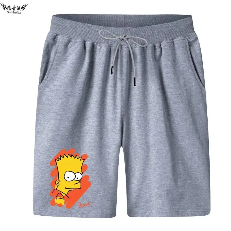 The Simpsons Summer Cartoon Parent-Child Clothing Boys and Girls Casual Shorts Trendy Loose Five-Point Pants Summer Beach Pants