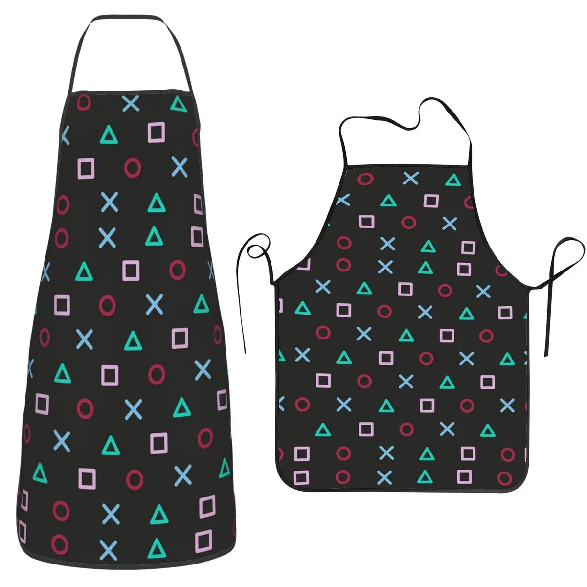 

Video Game Controller Buttons Pattern Apron Chef Cooking Tablier Sleeveless Bib Kitchen Cleaning Pinafore for Women Men Painting