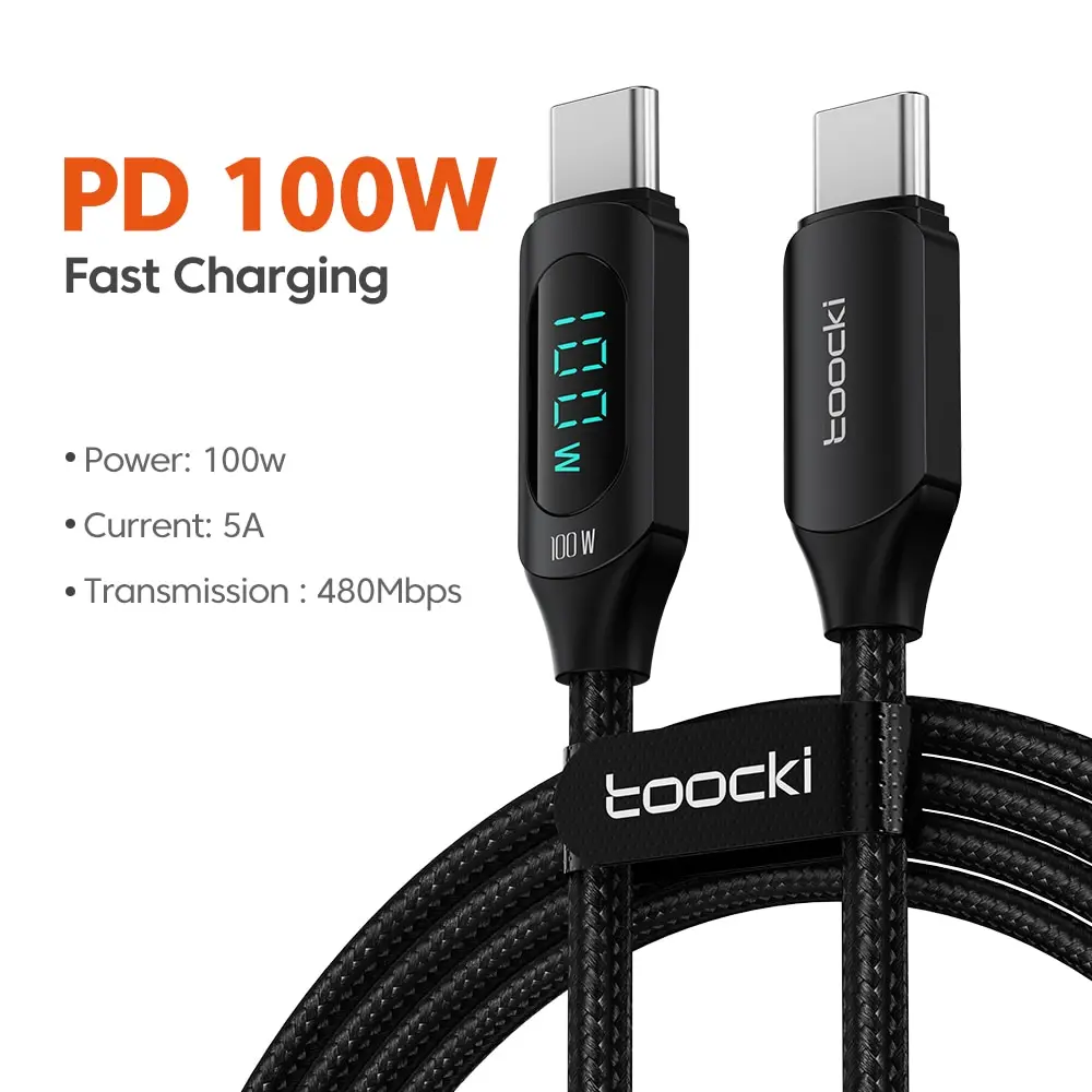 Toocki typ c zu typ c kabel 100w pd schnell ladegerät usb c zu usb c display kabel für xiaomi poco f3 realme macbook ipad