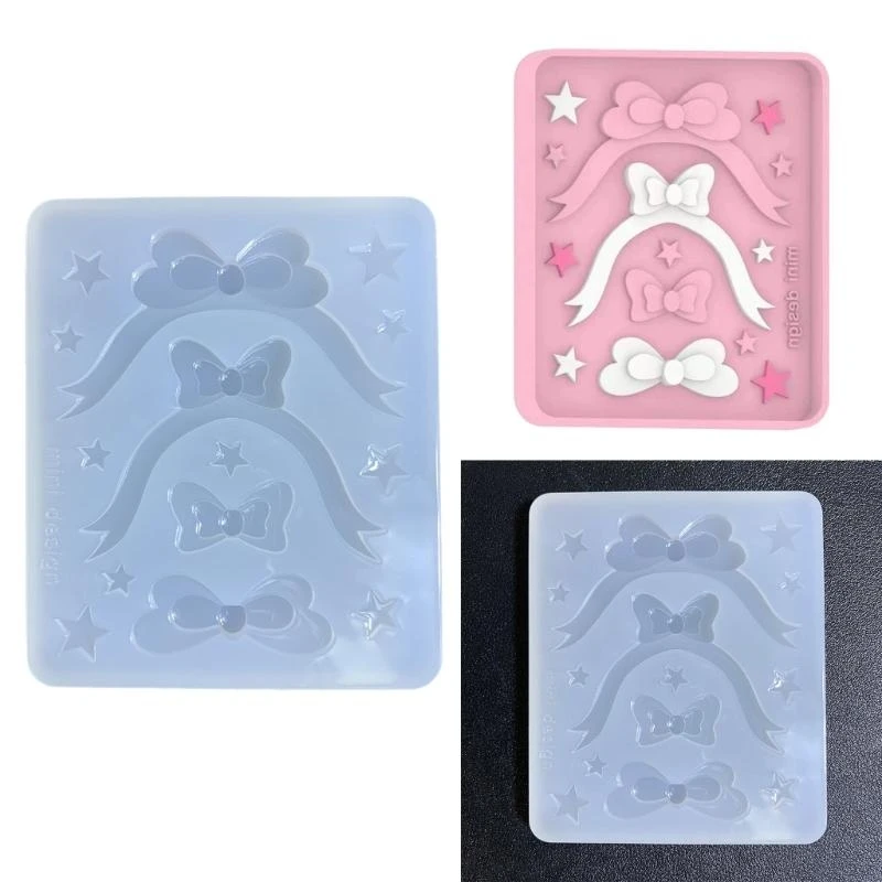 

91AC Geometry Princess on the Run Bowknot Mold Silicone Epoxy Resin Mold DIY Keychain