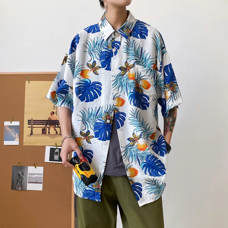 

The Flowers Animal 3D Printing Oversized Floral Shirt Modis Big Size Blouse Men Hawaiian Streetwear Shirts Male Plus Size XXXXXL