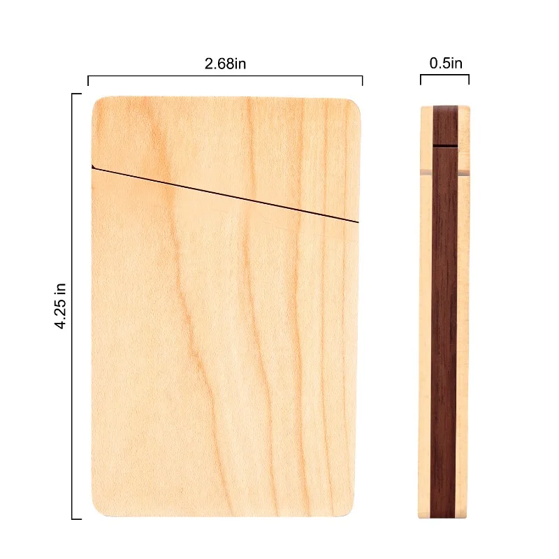 เลเซอร์แกะสลักปรับแต่งข้อความไม้วอลนัทสีดําแบบพกพากล่องนามบัตรที่กําหนดเองโลโก้บริษัท Cardcase สําหรับผู้ชายและผู้หญิง