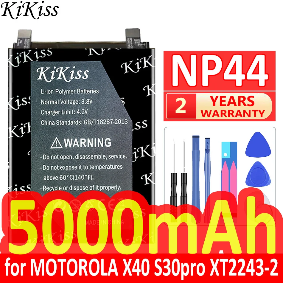 

5000mAh KiKiss Powerful Battery NP44 for MOTOROLA moto X40 XT2301-5 PF46 S30pro s30 Pro XT2243-2