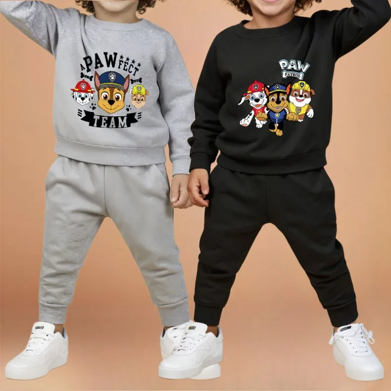 PAW Patrol Kinder Mode Outdoor Sweatshirt-Sets Jungen Herbst Casual Langarm Pullover und Hose Zweiteilige Sets – Detail 8