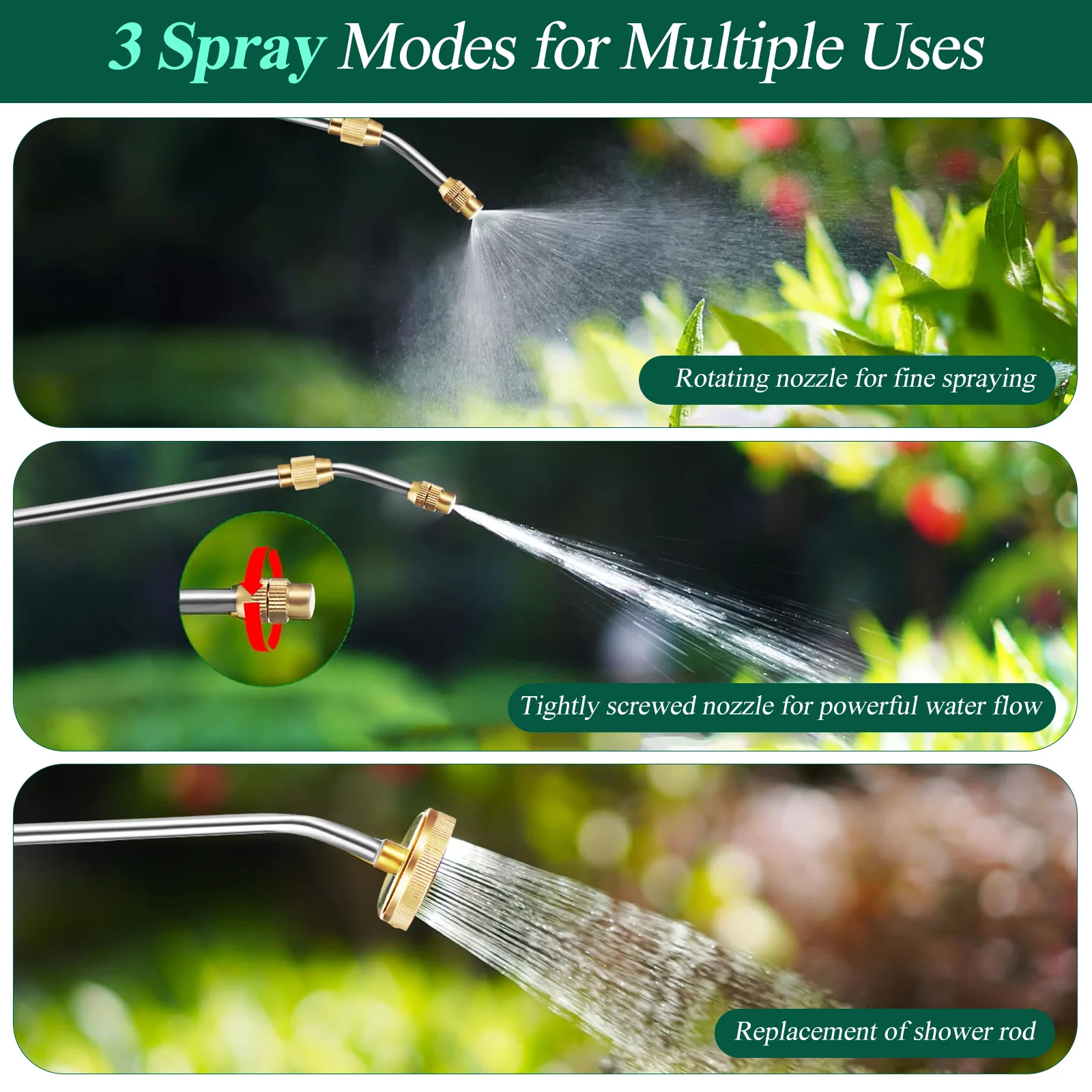 

Electric Sprayer 5L Green Powered Adjustable 3M Hose Precision Control Multiple Modes Large Tank Watering Plants Lawn