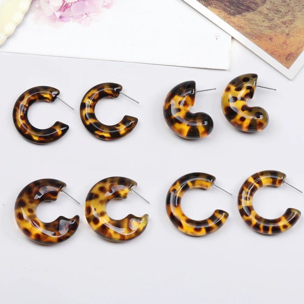 

Cordial Design 100Pcs DIY Ear Stud Making/Acrylic Earrings/Jewelry Findings & Components/Hand Made/Leopard Print Effect #193029