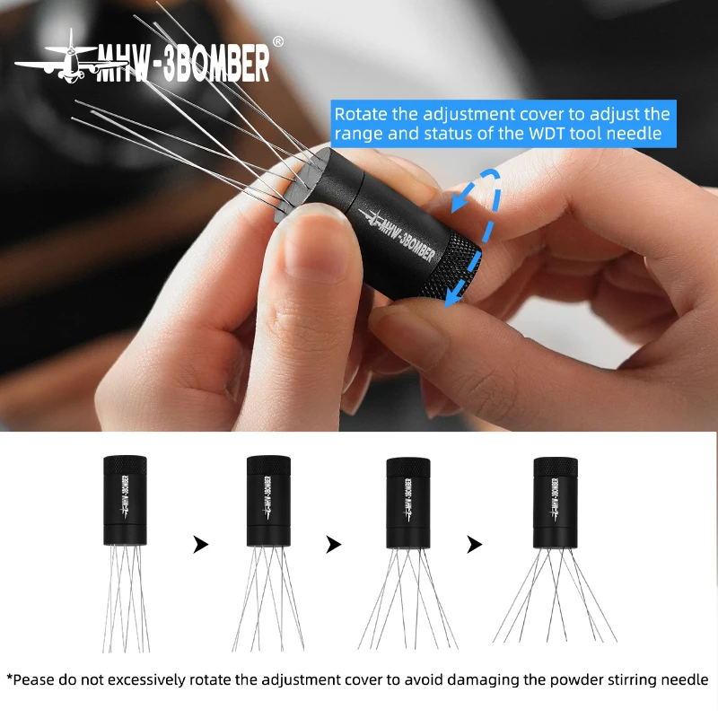 

MHW-3BOMBER WDT Tools 2.0 Coffee Stirring Distribution Adjustable Magnetic Absorption Stand Espresso Accessories Barista Gifts
