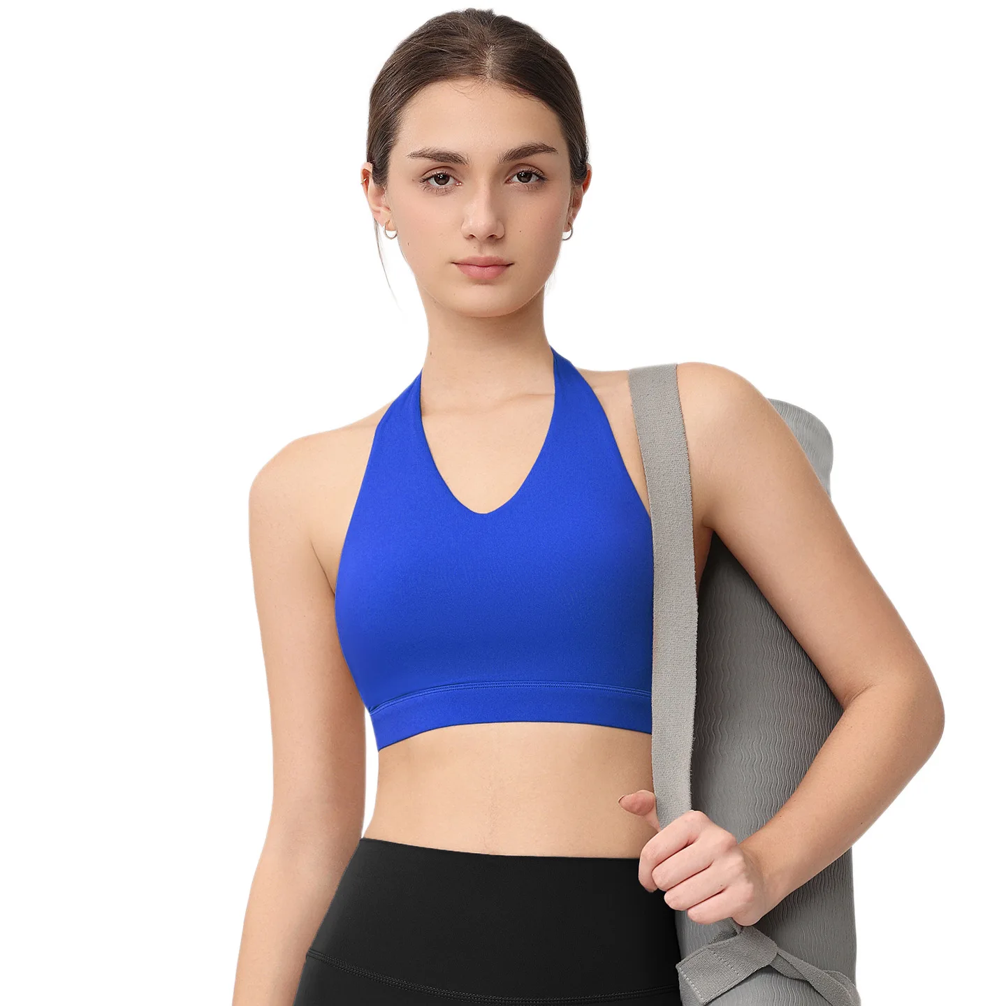 Women's Halter Sports Bra with Fixed Pads, Shockproof & Push-Up, Racerback Yoga & Pilates Top for Tennis and Fitness - view 6
