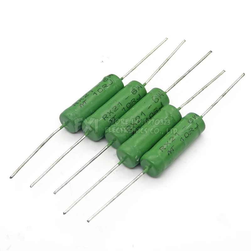 5PCS RX21 6W Wire Wound Resistance 5% 1R 10R 100R 1K 10K 12K 15K 18R 20R 22R 24R 27R 30R 33R 36R Resistor