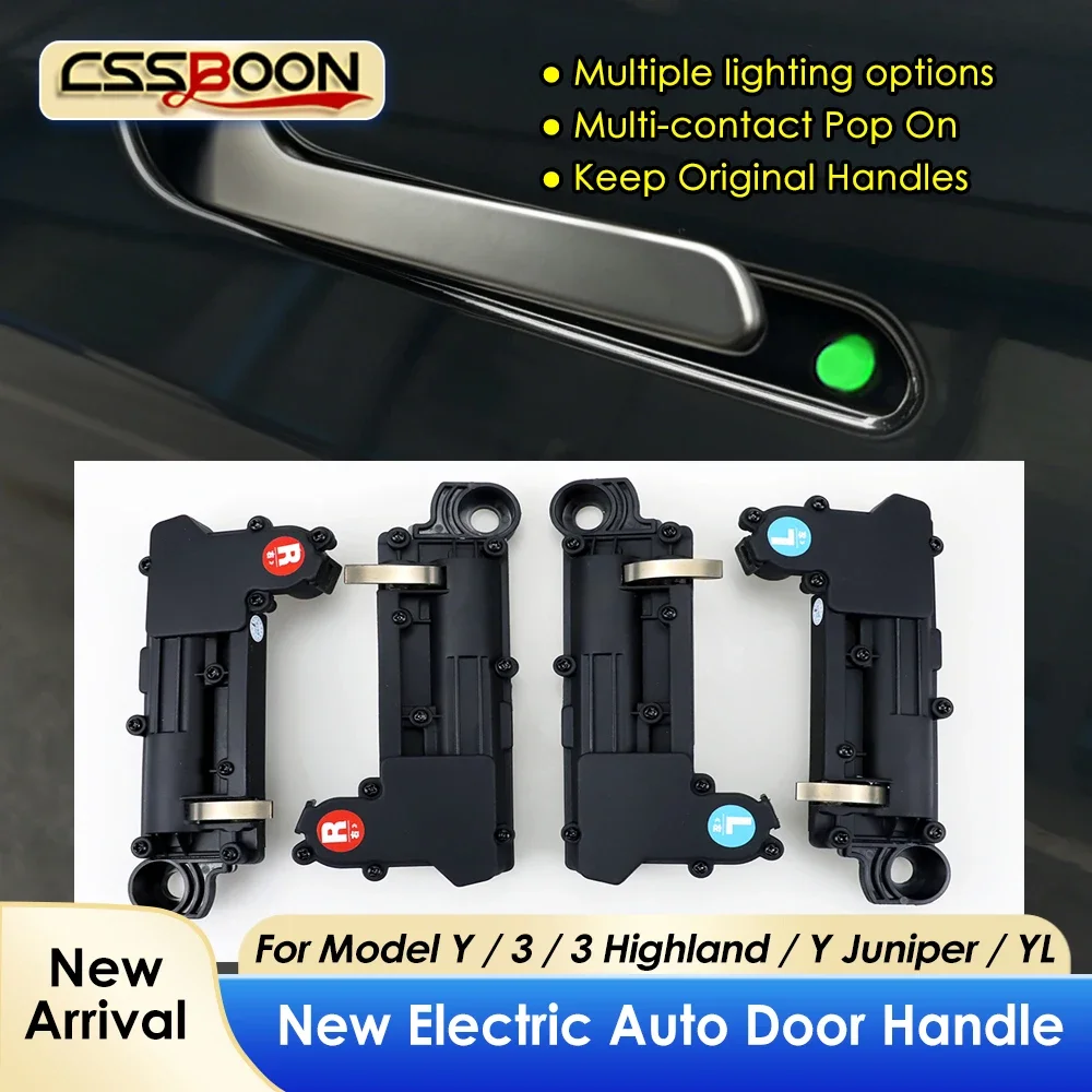 Auto Presenting Door Handles for Tesla Model 3 Y Juniper 2025 2026 Wireless Automatic Door Handle Retains Factory Handle