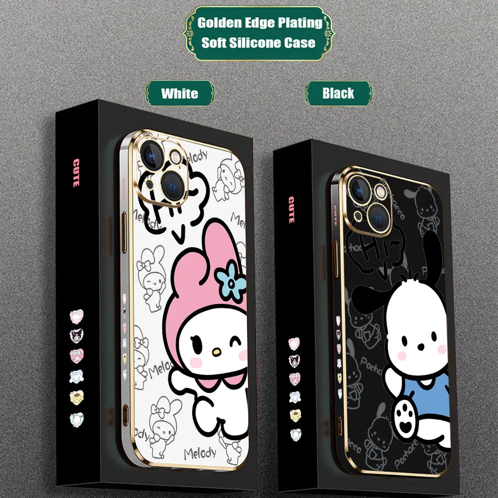 

Cartoon My Melody Pochacco Phone Case For Motorola Moto G60 G53 G52 G50 G40 G30 G22 G10 G9 E20 E7 E7I Power Play Plating Cover