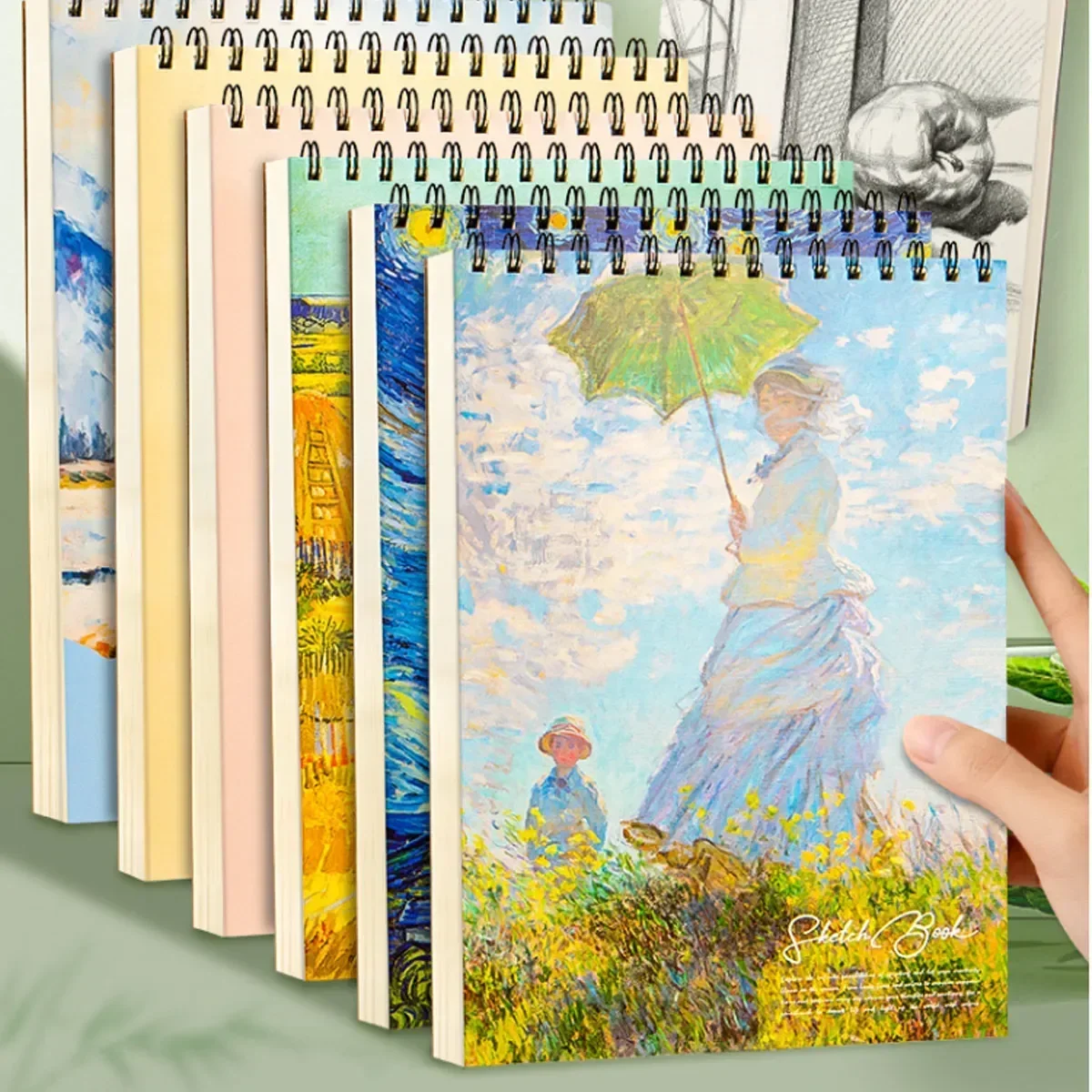 spiral bound sketchbook para artistas e estudantes paisagens unicas sketchbook top espessado 45 folhas 1pc a4 01