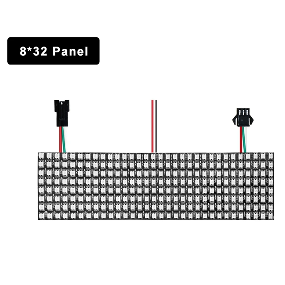 FUNZENXIN 1 ~ 20 Stück WS2812B 5050 RGB LED Digital Flexibles Panel WS2812 IC Individuell adressierbares Modul Matrixbildschirm 8x8 16x16 8x32 DC5V 3