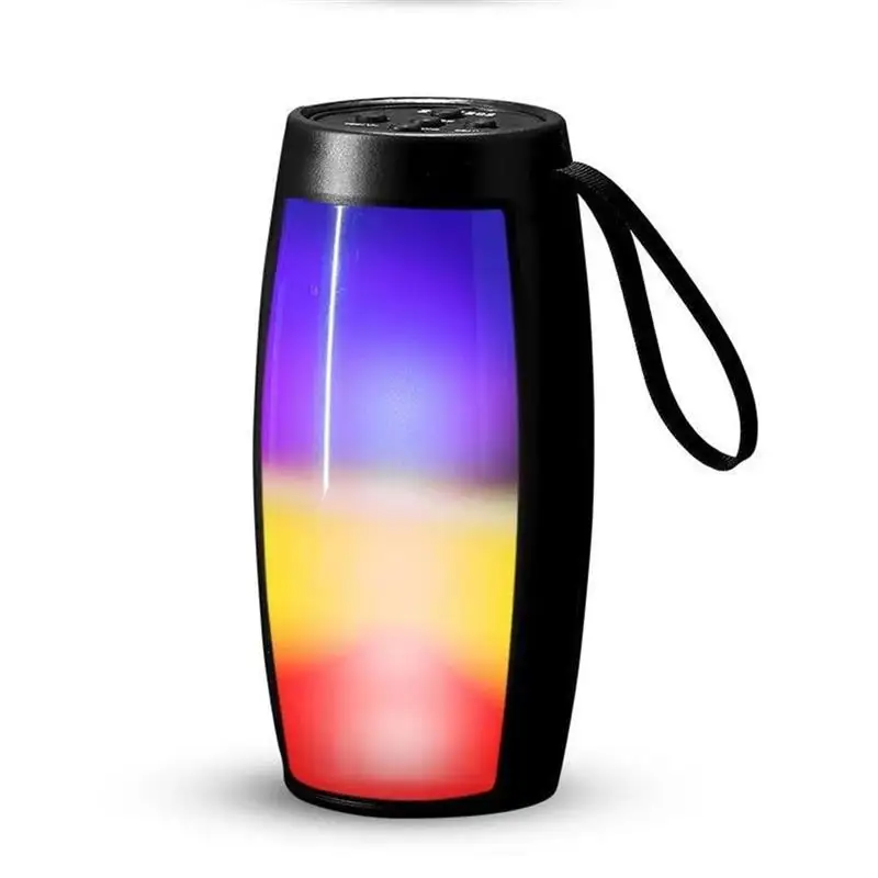 2023 new Colorful Luminous Wireless Bluetooth-compatible Speaker Lightweight Portable Card Fm Speaker Music Player With Lanyard