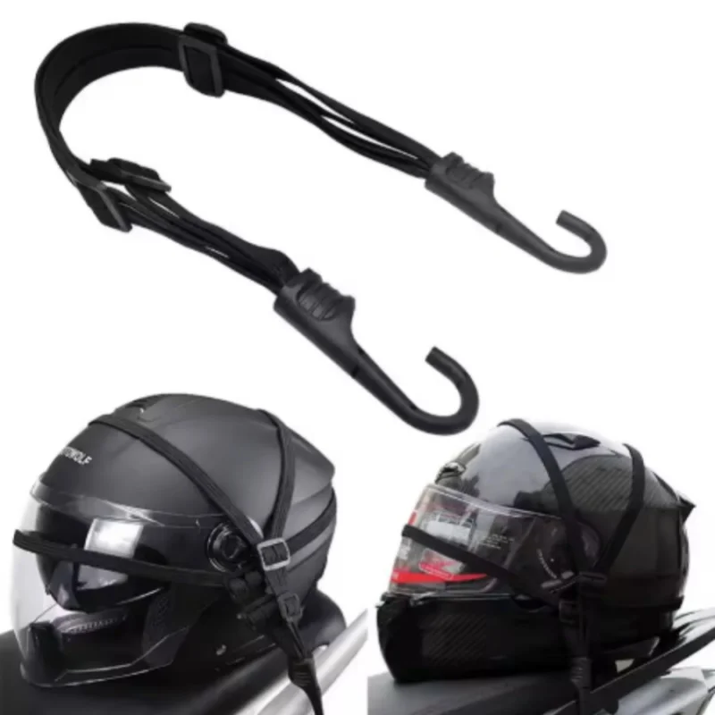 

1Strip60cm/23.62inMotorcycle Binding Belt Helmet Fixed Elastic Rope Bicycle Luggage Black Strap Adjustable