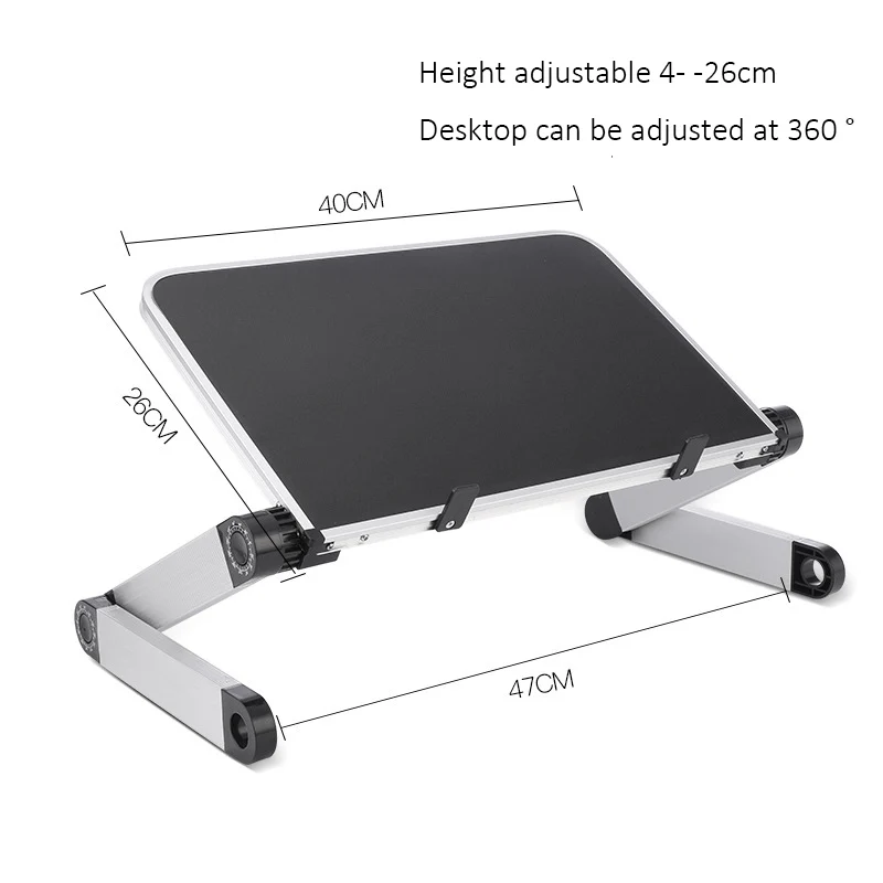 Imagem -05 - Suporte Ajustável para Laptop Suporte Portátil Liga de Alumínio Mesa de Mesa para tv Cama Sofá pc Notebook com Mouse Preto