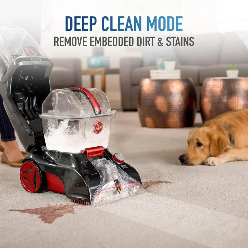 QWHoovvers PowerScrub Elite Pet Upright Carpet Cleaner Shampooer,Lightweight Machine,with Storage Mat,FH50250B