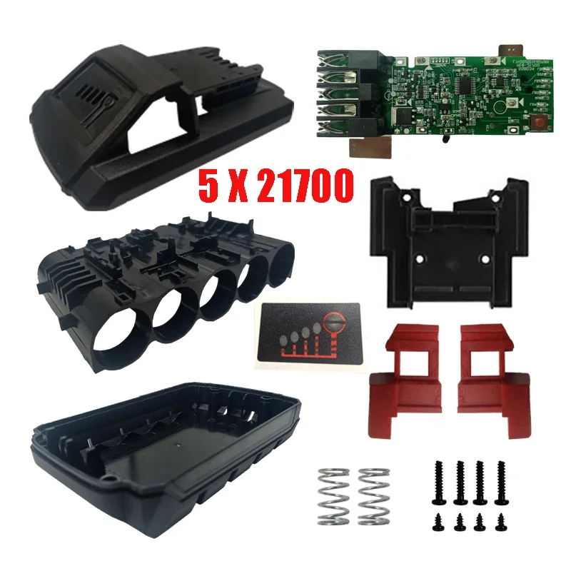 Imagem -03 - Li-ion Case Plástico Bateria Pcb Carregamento Proteção Circuit Board Box Shell para Milwaukee Lithium Ion Battery Housings 18v 21700