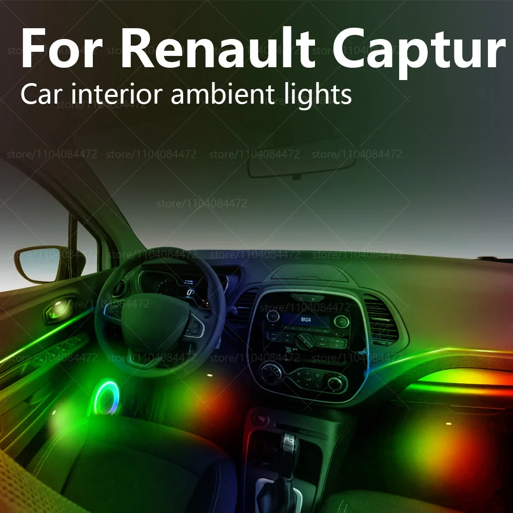 

For Renault Captur 22in1 RGB Car Interior Acrylic Car Ambient Lights RGB Hidden Acrylic Strip Decoration Atmosphere Accessories