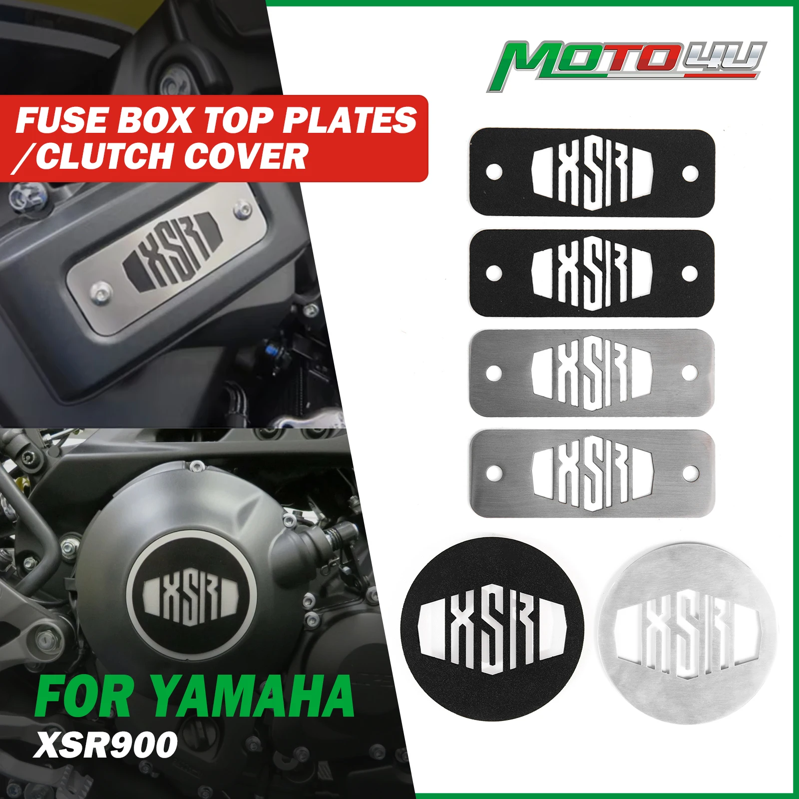 

New Stainless Steel Fuse Box Top Plates Powder Coated Clutch Cover Top Silver Black For Yamaha XSR XSR900 XSR 900