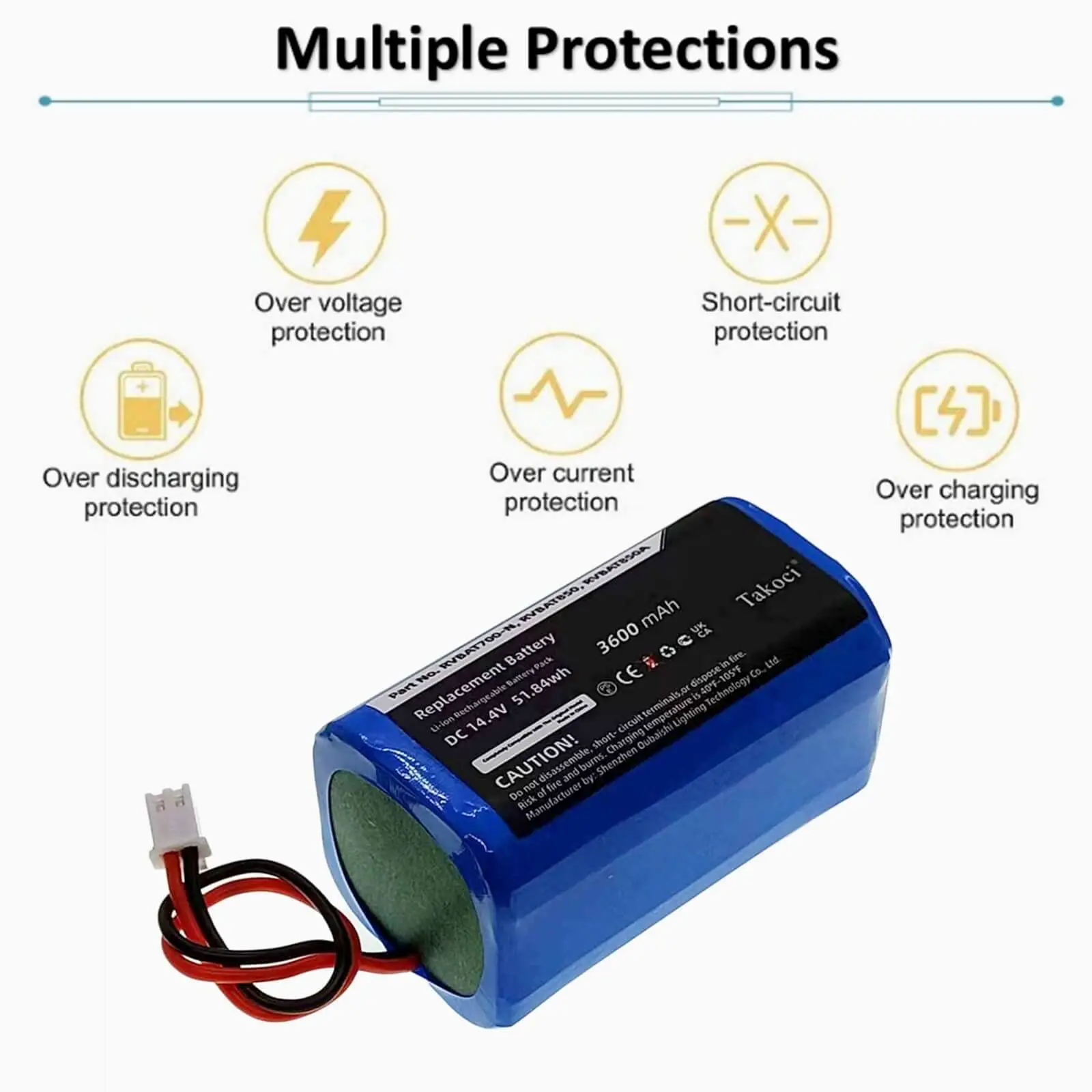 Replacement Battery for Shark  RV700_N, RV720_N, RV725_N, RV750_N, RV761, RV850BRN, RV850C, RV850WV, RV851WV, RV871