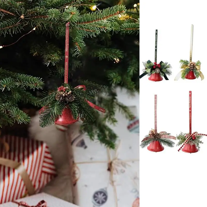 

Small Bells Rustic Bow Bells Holiday Party Supplies Christmas Centerpieces Jingle Bell Hangable Ornament for Tree Wreath Door