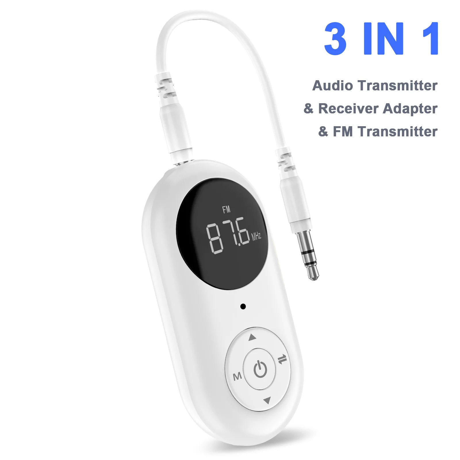 ZF362 3-in-1 Portable Car 3.5MM Audio To FM Transmitter 5.3 Bluetooth USB Audio Transmitter