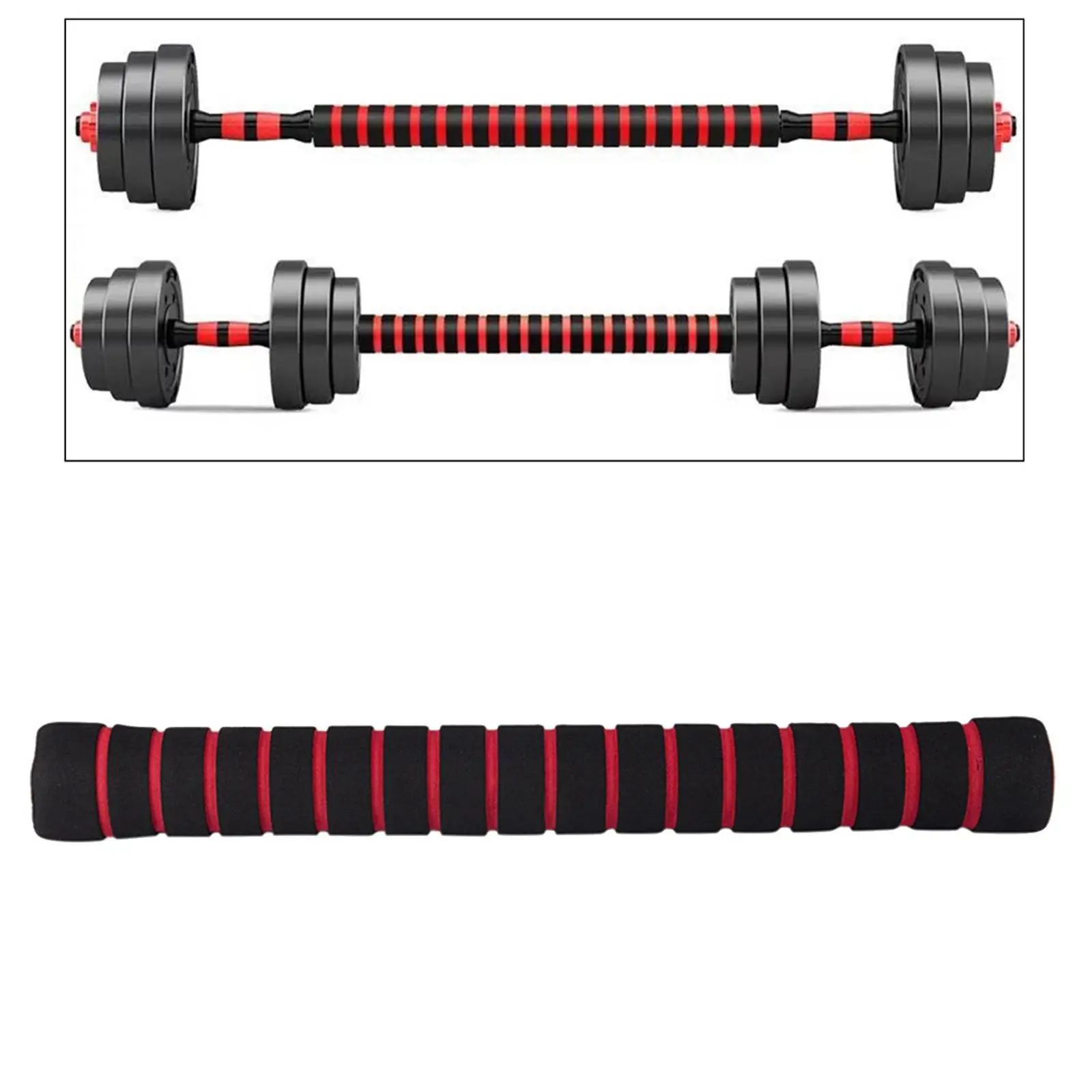 Dumbbell Extension Bar Padded 1\'\' Extender Barbells Joiner 40cm/16\'\' Coupler