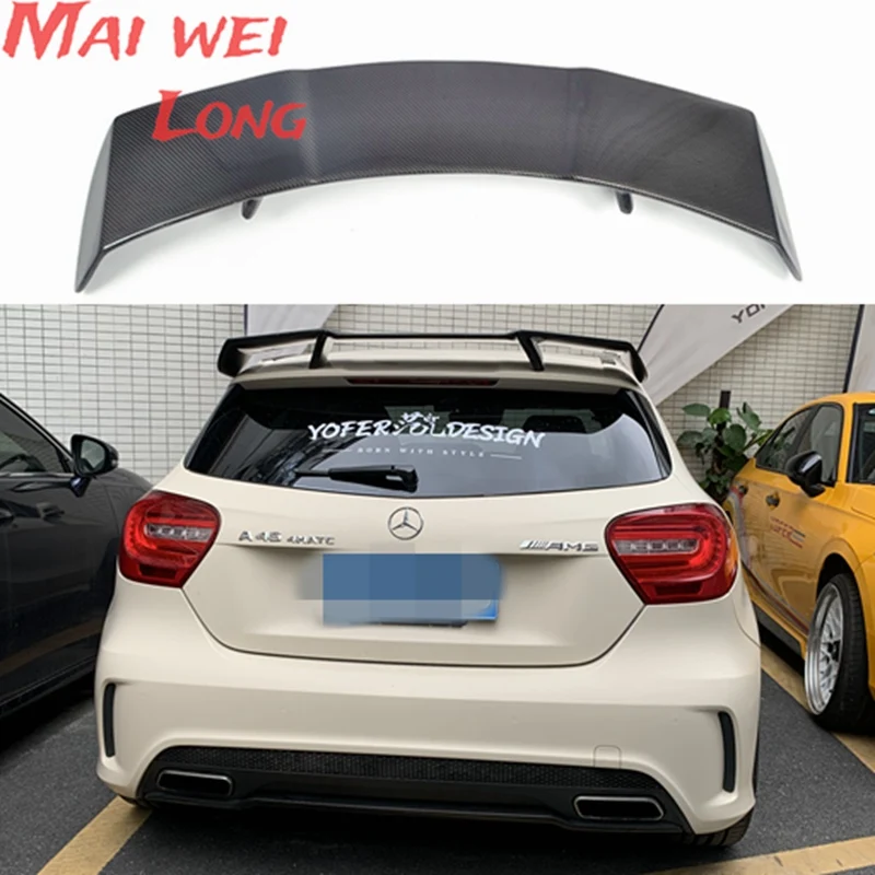 

W176 A45 P Styling Car Carbon Fiber Rear Roof Wing Lip spoiler For Mercedes-Benz A-Class W176 A180 A200 A260 A45 AMG 2013-2017