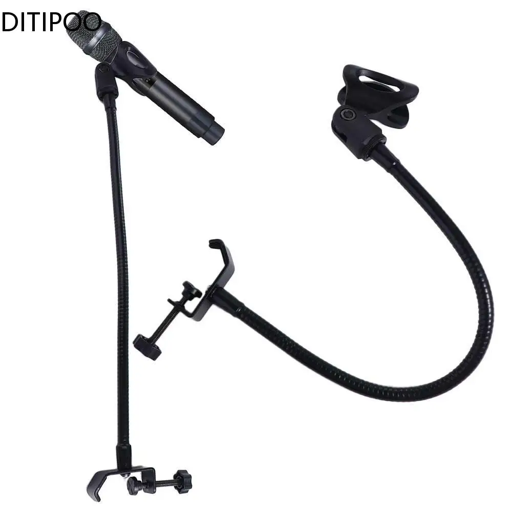 Iron Desk Mic Stand Universal Hose Shelves with Heavy Duty Desk Clamp Microphone Stand Mic Clip Holder Mic Arm Desk Mount